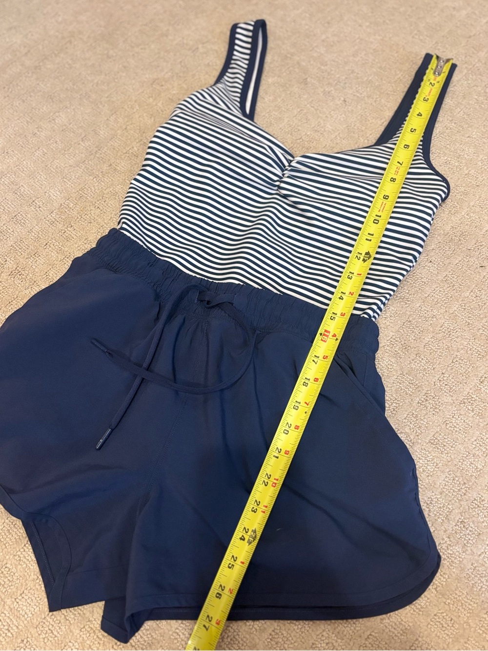 Abercrombie YPB Navy Striped Active Onesie Romper Women's Small - Picture 8 of 8